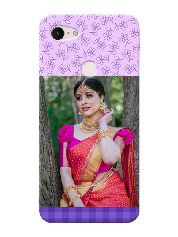 Custom Google Pixel 3Xl Mobile Cases: Purple Floral Design