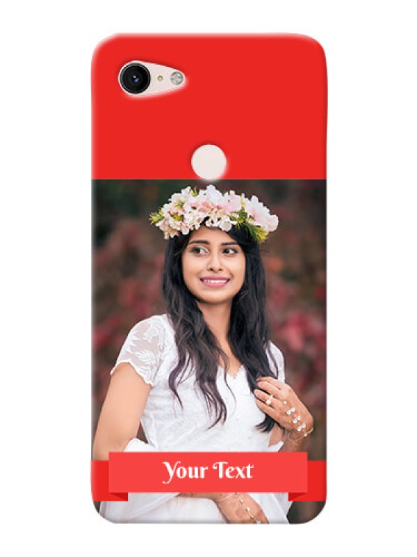 Custom Google Pixel 3Xl Personalised mobile covers: Simple Red Color Design