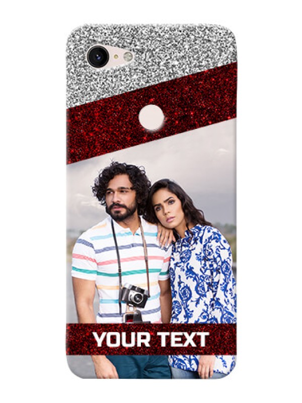 Custom Google Pixel 3Xl Mobile Cases: Image Holder with Glitter Strip Design