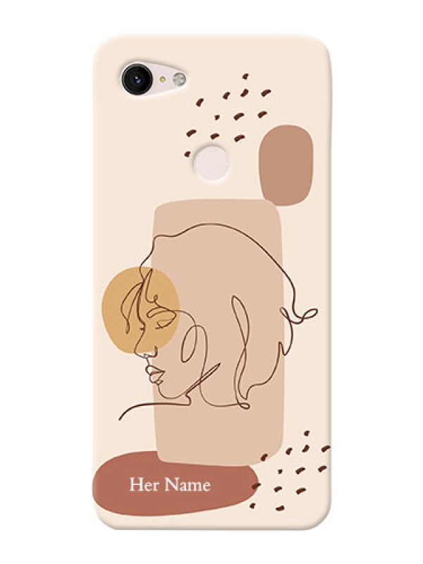 Custom Pixel 3Xl Custom Phone Covers: Calm Woman line art Design