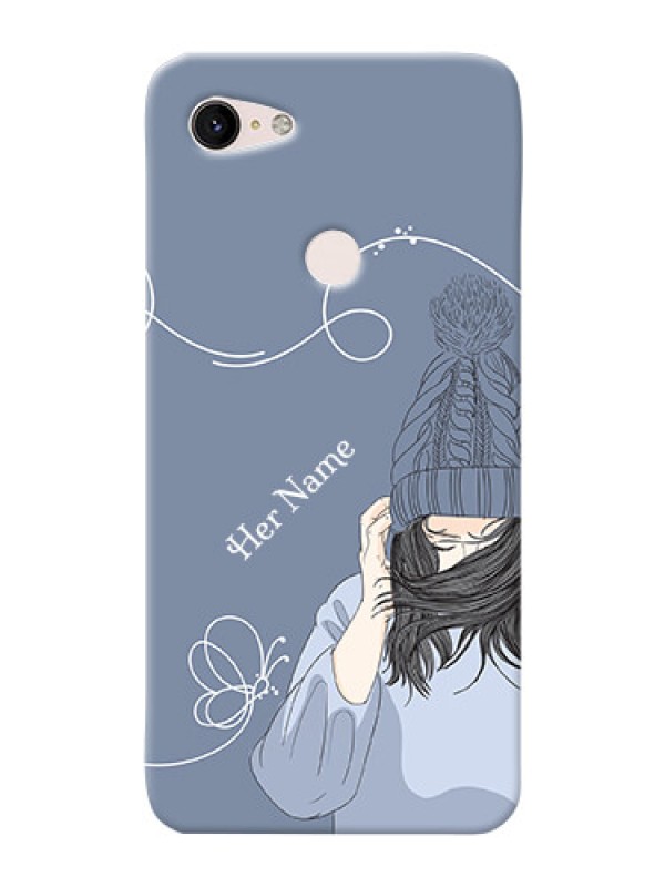Custom Pixel 3Xl Custom Mobile Case with Girl in winter outfit Design