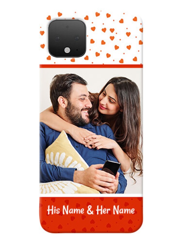 Custom Google Pixel 4 Phone Back Covers: Orange Love Symbol Design