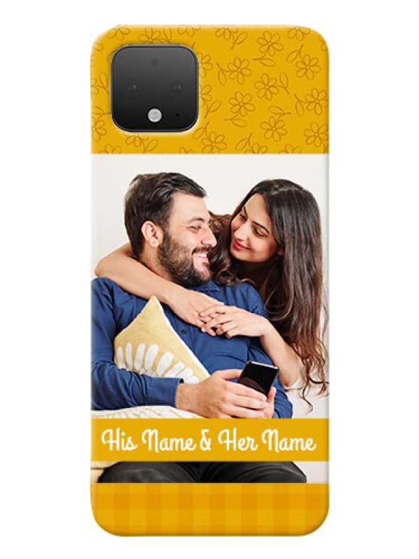 Custom Google Pixel 4 mobile phone covers: Yellow Floral Design
