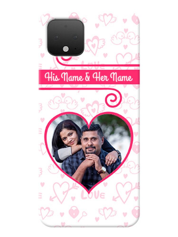 Custom Google Pixel 4 Personalized Phone Cases: Heart Shape Love Design