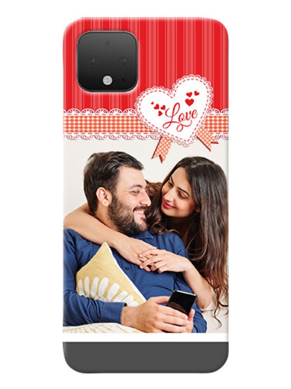 Custom Google Pixel 4 phone cases online: Red Love Pattern Design