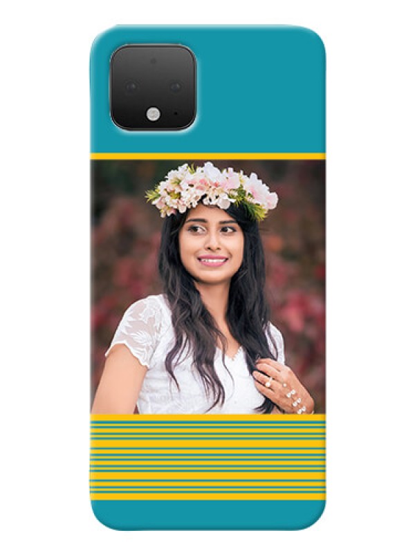 Custom Google Pixel 4 personalized phone covers: Yellow & Blue Design 