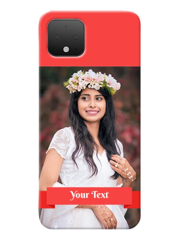 Custom Google Pixel 4 Personalised mobile covers: Simple Red Color Design