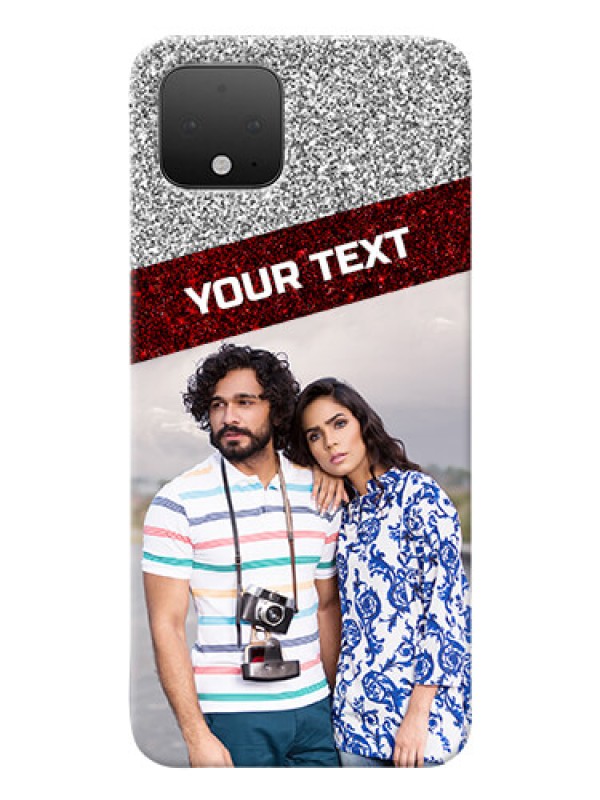 Custom Google Pixel 4 Mobile Cases: Image Holder with Glitter Strip Design