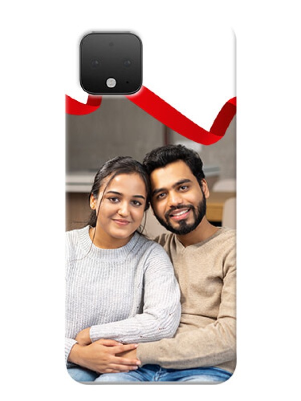 Custom Google Pixel 4 custom phone cases: Red Ribbon Frame Design