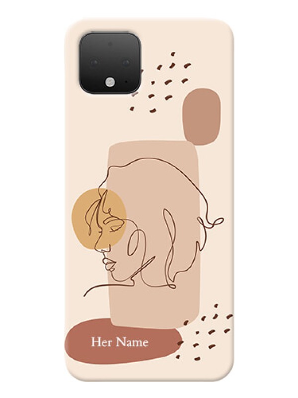 Custom Pixel 4 Custom Phone Covers: Calm Woman line art Design