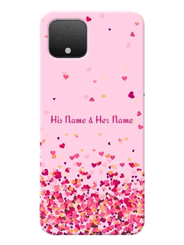 Custom Pixel 4 Phone Back Covers: Floating Hearts Design