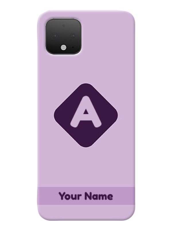 Custom Pixel 4 Custom Mobile Case with Custom Letter in curved badge Design