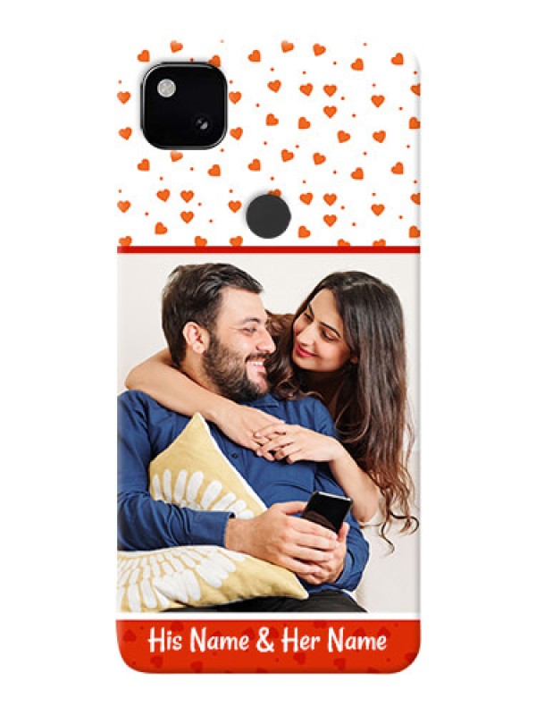 Custom Google Pixel 4A Phone Back Covers: Orange Love Symbol Design