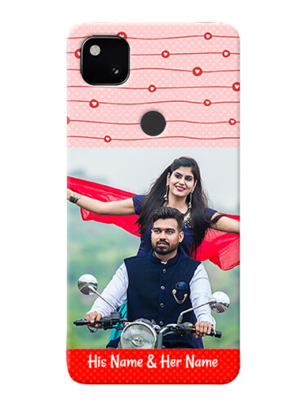 Custom Google Pixel 4A Custom Phone Cases: Red Pattern Case Design