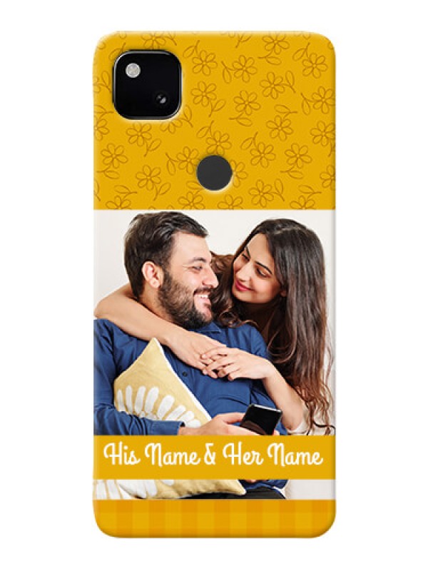 Custom Google Pixel 4A mobile phone covers: Yellow Floral Design