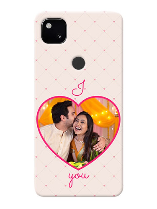 Custom Google Pixel 4A Personalized Mobile Covers: Heart Shape Design