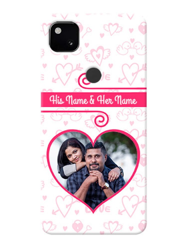 Custom Google Pixel 4A Personalized Phone Cases: Heart Shape Love Design