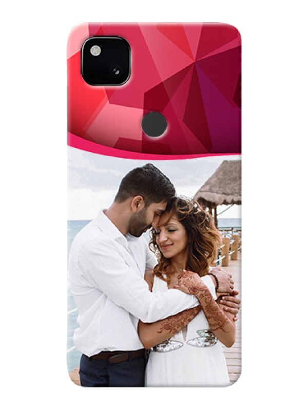 Custom Google Pixel 4A custom mobile back covers: Red Abstract Design