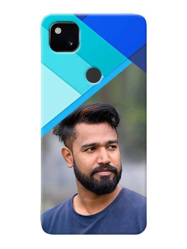 Custom Google Pixel 4A Phone Cases Online: Blue Abstract Cover Design