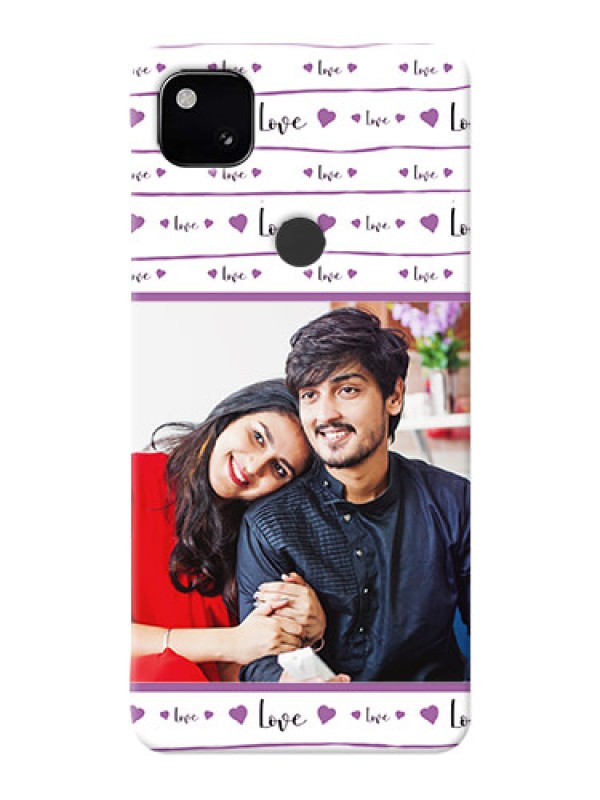 Custom Google Pixel 4A Mobile Back Covers: Couples Heart Design