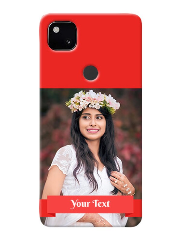 Custom Google Pixel 4A Personalised mobile covers: Simple Red Color Design
