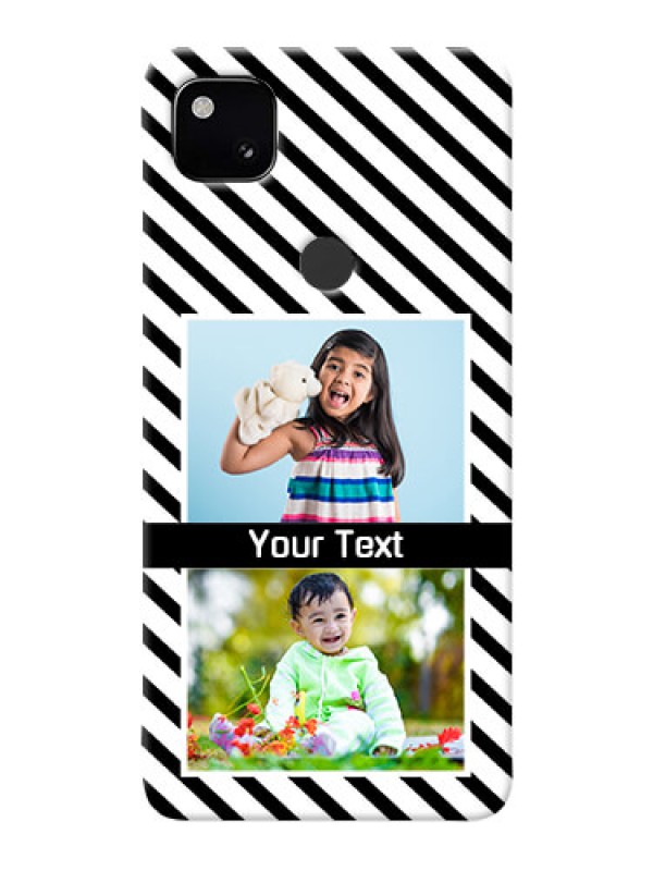 Custom Google Pixel 4A Back Covers: Black And White Stripes Design