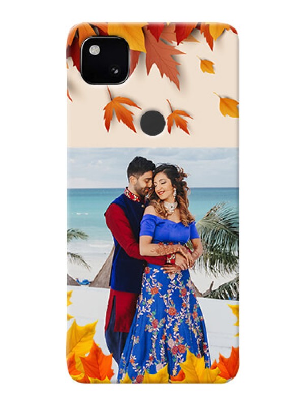 Custom Google Pixel 4A Mobile Phone Cases: Autumn Maple Leaves Design