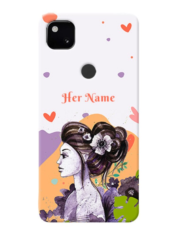 Custom Pixel 4A Custom Mobile Case with Woman And Nature Design