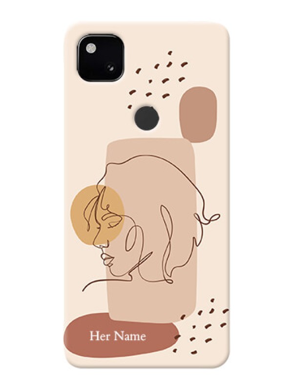 Custom Pixel 4A Custom Phone Covers: Calm Woman line art Design