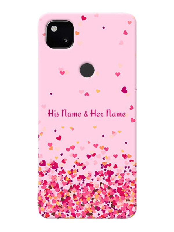 Custom Pixel 4A Phone Back Covers: Floating Hearts Design