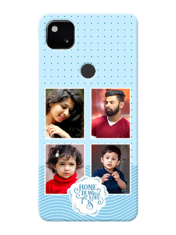 Custom Pixel 4A Custom Phone Covers: Cute love quote with 4 pic upload Design