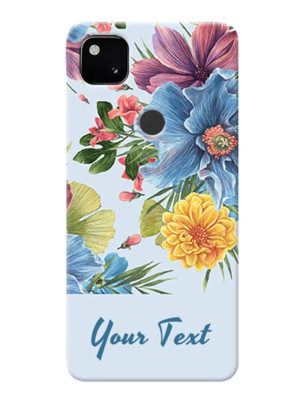 Custom Pixel 4A Custom Phone Cases: Stunning Watercolored Flowers Painting Design