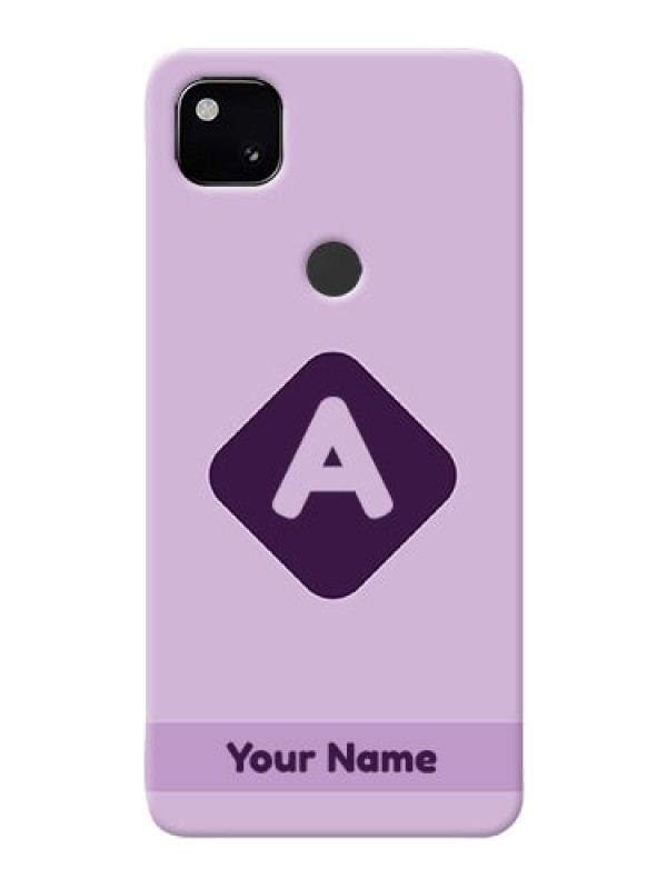 Custom Pixel 4A Custom Mobile Case with Custom Letter in curved badge Design
