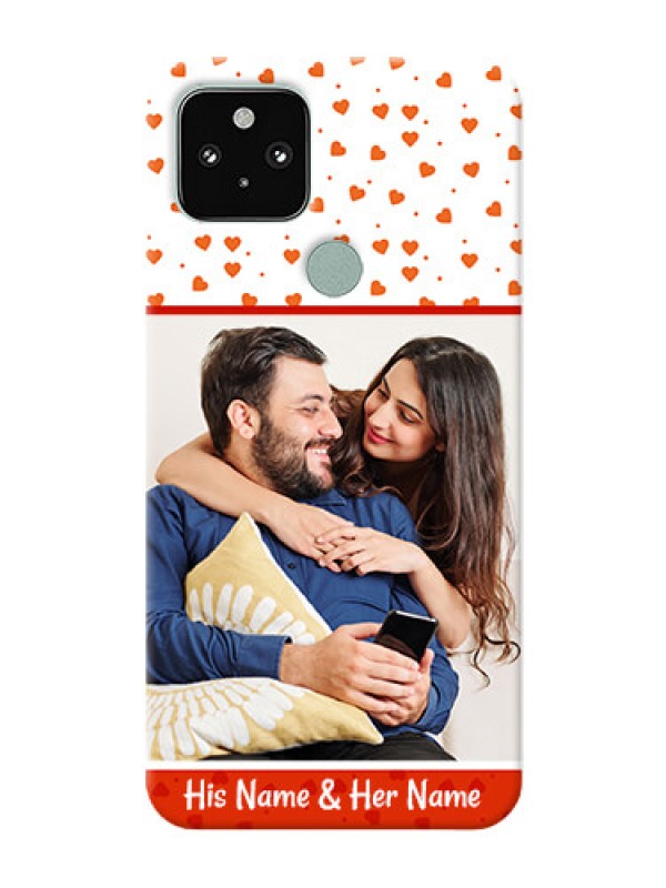 Custom Pixel 5 5G Phone Back Covers: Orange Love Symbol Design