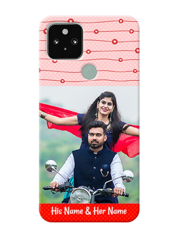 Custom Pixel 5 5G Custom Phone Cases: Red Pattern Case Design