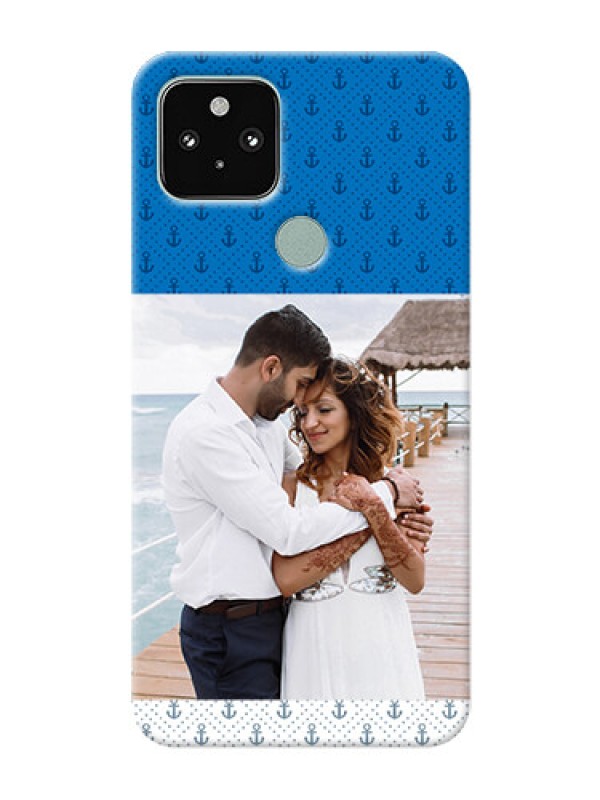 Custom Pixel 5 5G Mobile Phone Covers: Blue Anchors Design