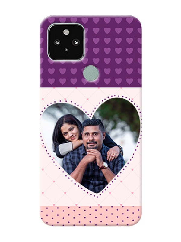 Custom Pixel 5 5G Mobile Back Covers: Violet Love Dots Design
