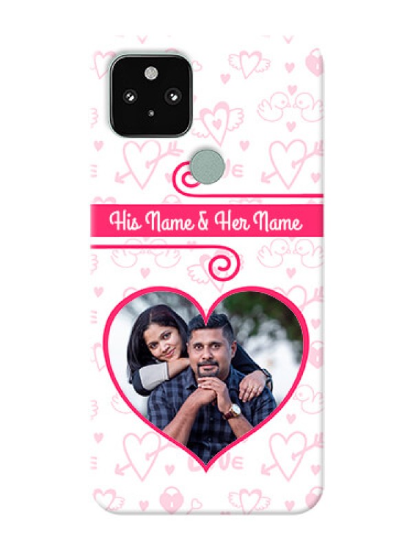 Custom Pixel 5 5G Personalized Phone Cases: Heart Shape Love Design