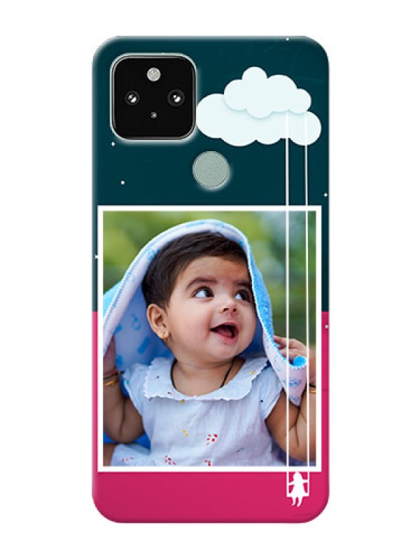 Custom Pixel 5 5G custom phone covers: Cute Girl with Cloud Design