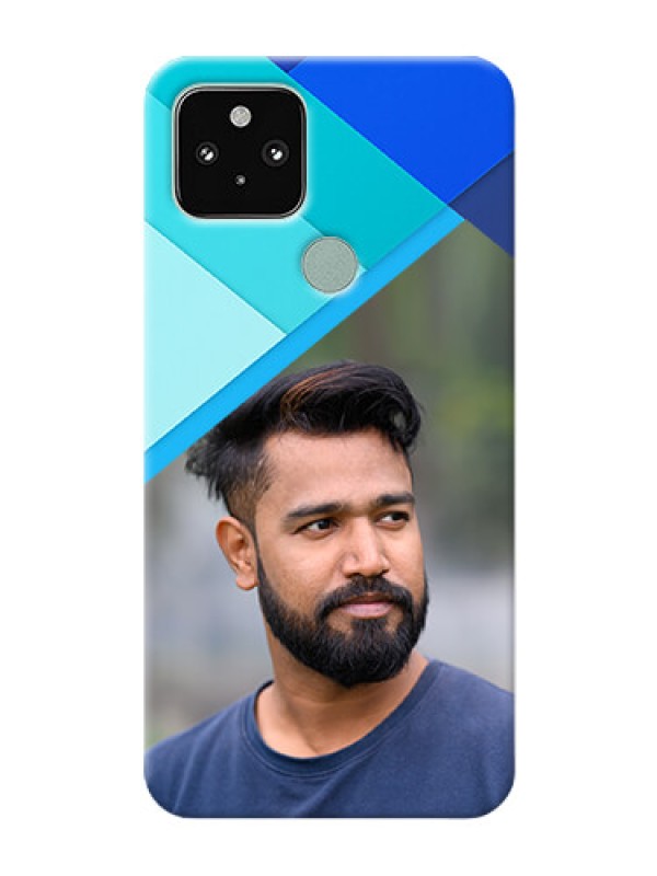 Custom Pixel 5 5G Phone Cases Online: Blue Abstract Cover Design