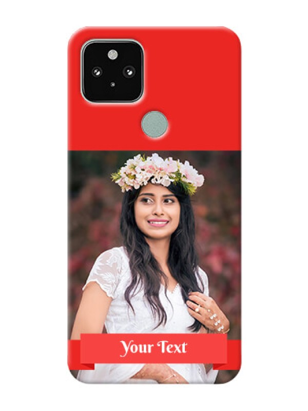 Custom Pixel 5 5G Personalised mobile covers: Simple Red Color Design