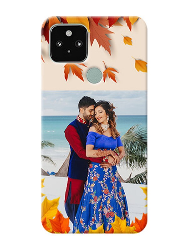 Custom Pixel 5 5G Mobile Phone Cases: Autumn Maple Leaves Design