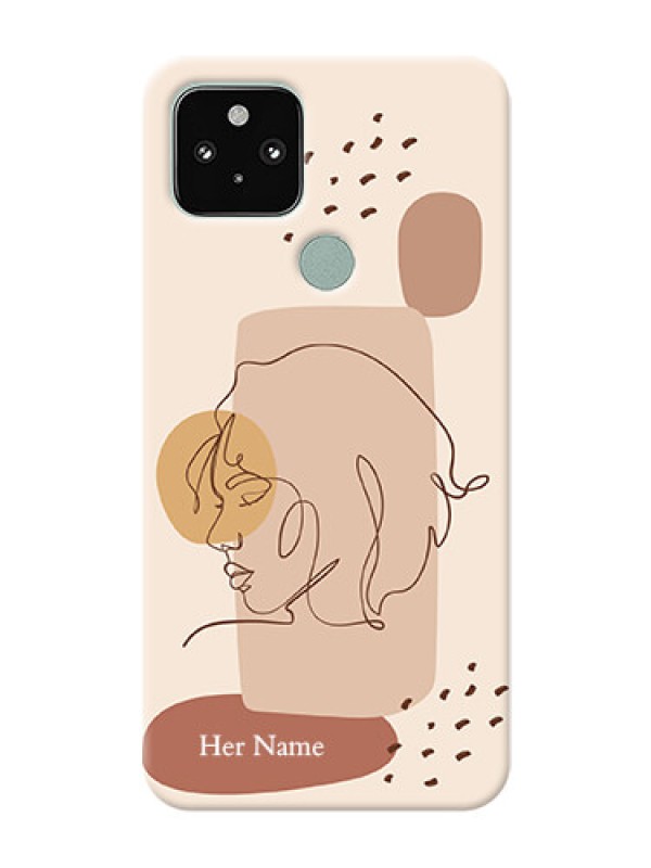 Custom Pixel 5 Custom Phone Covers: Calm Woman line art Design