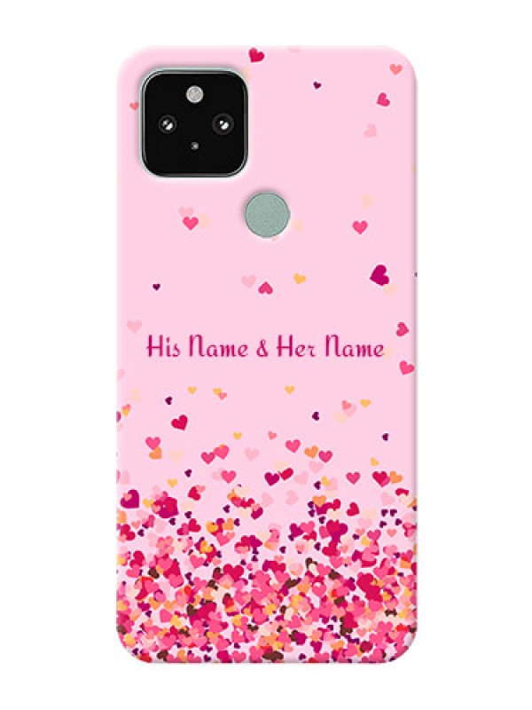 Custom Pixel 5 Phone Back Covers: Floating Hearts Design
