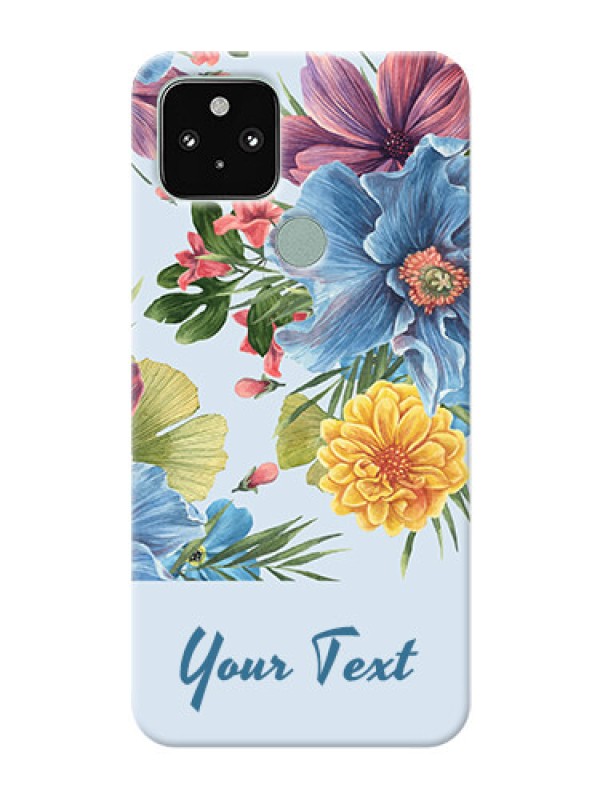 Custom Pixel 5 Custom Phone Cases: Stunning Watercolored Flowers Painting Design