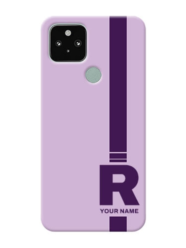 Custom Pixel 5 Custom Phone Covers: Simple dual tone stripe with name Design