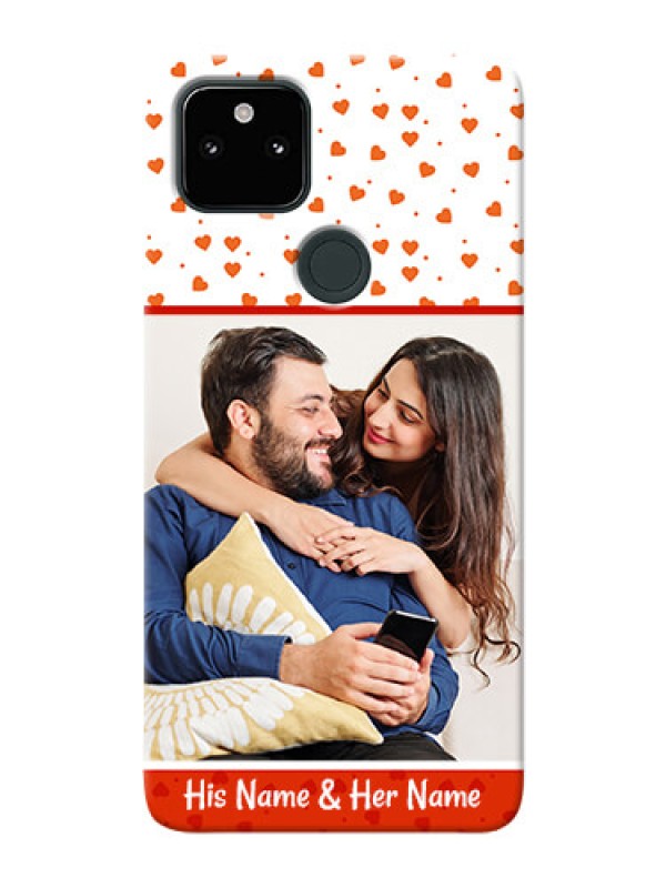 Custom Pixel 5A Phone Back Covers: Orange Love Symbol Design