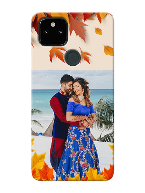 Custom Pixel 5A Mobile Phone Cases: Autumn Maple Leaves Design