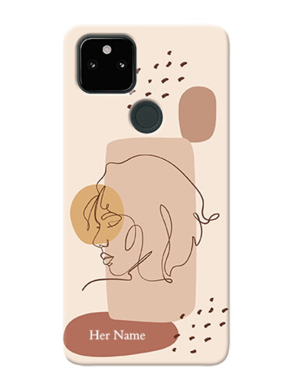 Custom Pixel 5A 5G Custom Phone Covers: Calm Woman line art Design