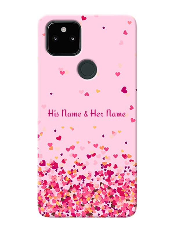 Custom Pixel 5A 5G Phone Back Covers: Floating Hearts Design